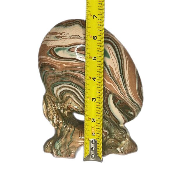 VTG 60s MCM Chinese Ceramic Art Sculpture Marbled Glaze  Abstract - Picture 4 of 6